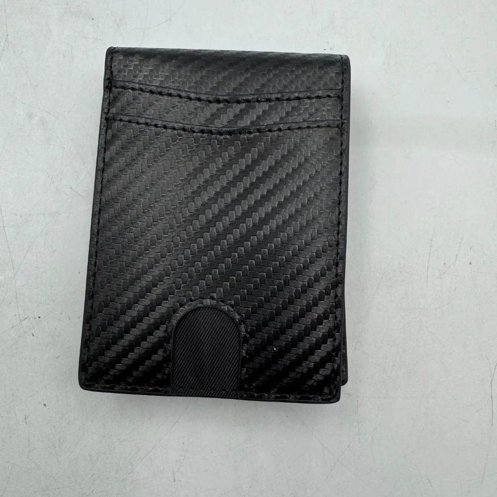 NEW QLD Minimalist Wallet RFID Carbon Fiber Pattern